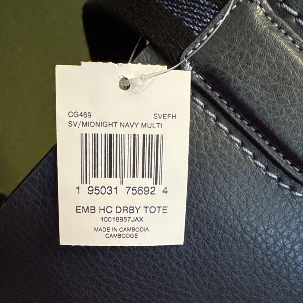 Coach Midnight Navy Derby Tote - Picture 5 of 5